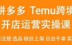 2024Temu最新玩法，Temu跨境开店运营实操课，开店注册/选品/核价上架/日出千单实战课