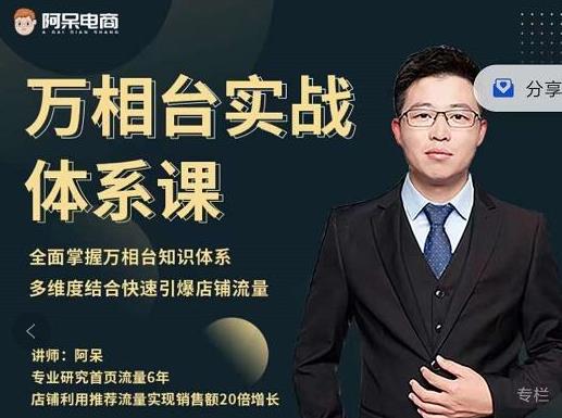 万相台实战体系课，全面掌握万相台知识体系，多维度结合快速引爆店铺流量