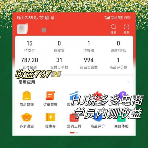 2023拼多多电商项目，稳定一天300～3000 ，门槛低，出单快，一部手机即可完成