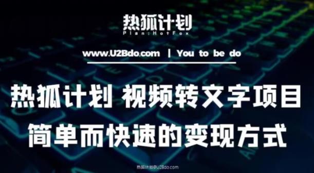 视频转文字项目，简单而快速的变现方式