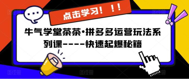 拼多多运营玩法系列课—-快速起爆秘籍