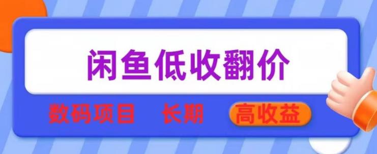 闲鱼低收翻价数码暴利项目，长期高收益【揭秘】
