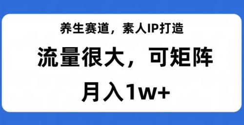 养生赛道，素人IP打造，流量很大，可矩阵，月入1w 【揭秘】