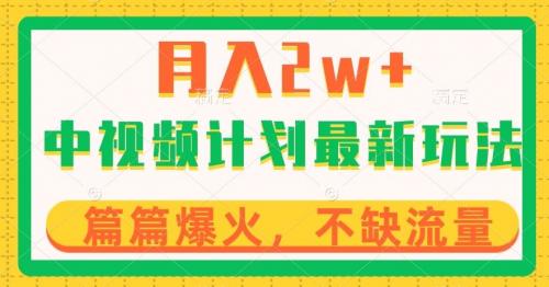 中视频计划全新玩法，月入2w ，收益稳定，几分钟一个作品，小白也可入局【揭秘】