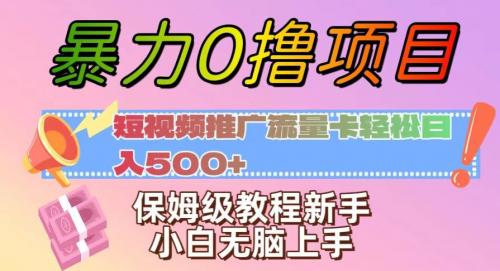 暴力0撸项目：短视频推广流量卡轻松日入500 ，保姆级教程新手小白无脑上手【揭秘】