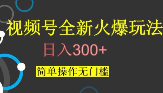 视频号最新爆火玩法，日入300+，简单操作无门槛【揭秘】